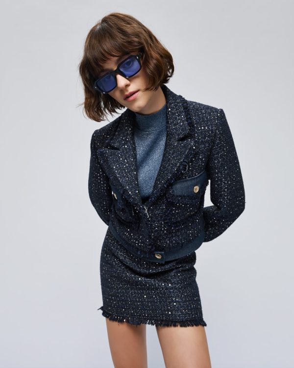 Short tweed blazer with lurex - Access Fashion - Image 3