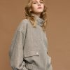 Herringbone jacket with high neck - Access Fashion