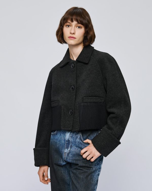 Cropped jacket with ribbed waistband - Access Fashion - Image 4