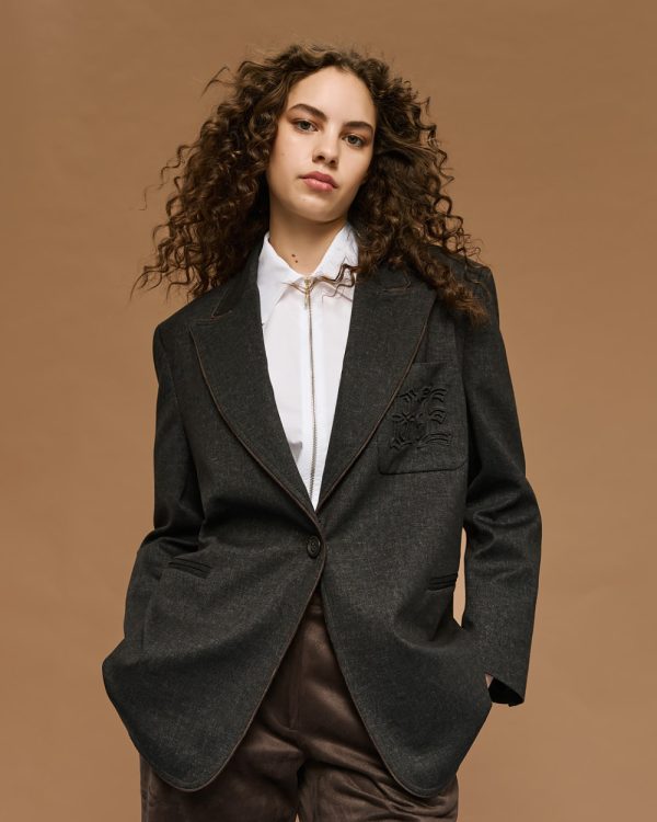 Blazer with piping and pocket detail - Access Fashion - Image 3