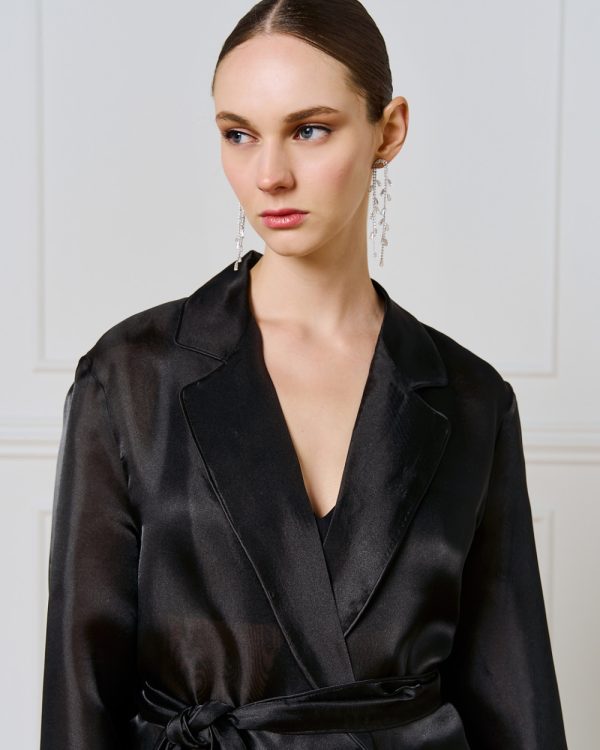 Semi-sheer blazer with piping - Access Fashion - Image 6