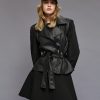 Faux leather effect jacket with belt - Access Fashion