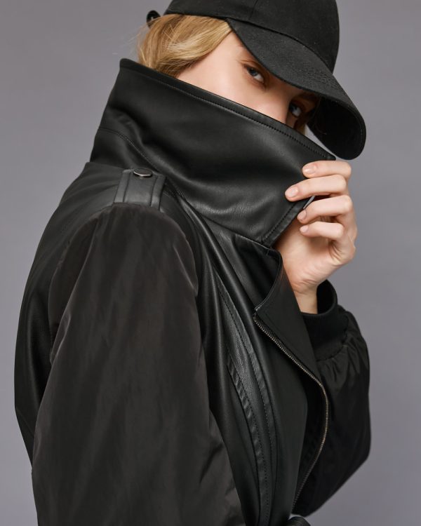 Faux leather effect jacket with belt - Access Fashion - Image 5