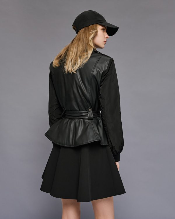 Faux leather effect jacket with belt - Access Fashion - Image 6