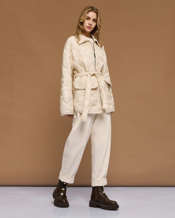 Quilted jacket with belt - Access Fashion - Image 5