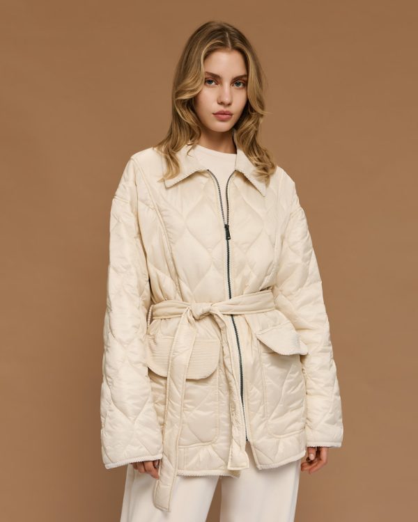 Quilted jacket with belt - Access Fashion - Image 7