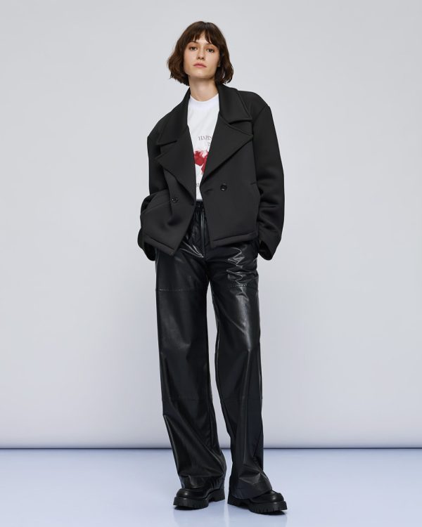 Double-breasted jacket with notched lapel collar - Access Fashion