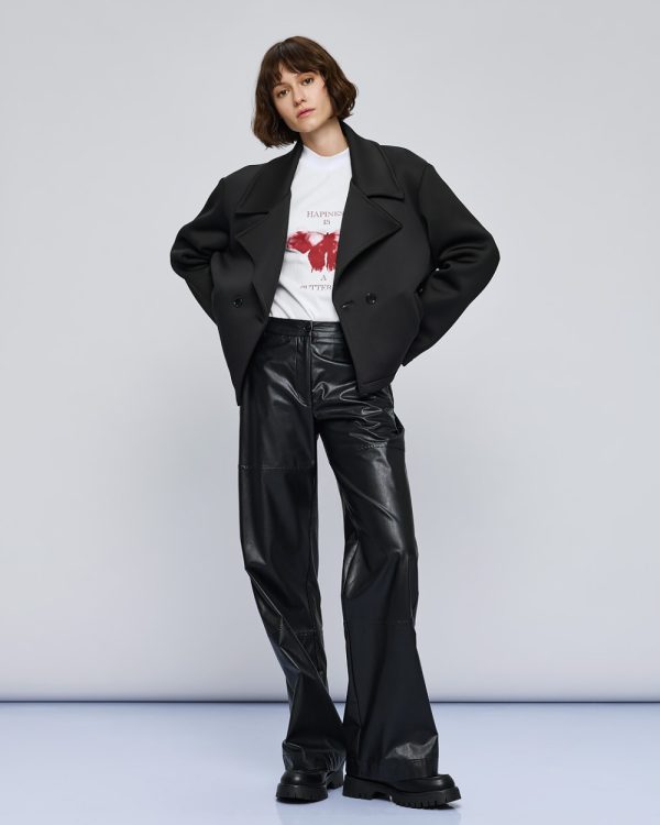 Double-breasted jacket with notched lapel collar - Access Fashion - Image 3