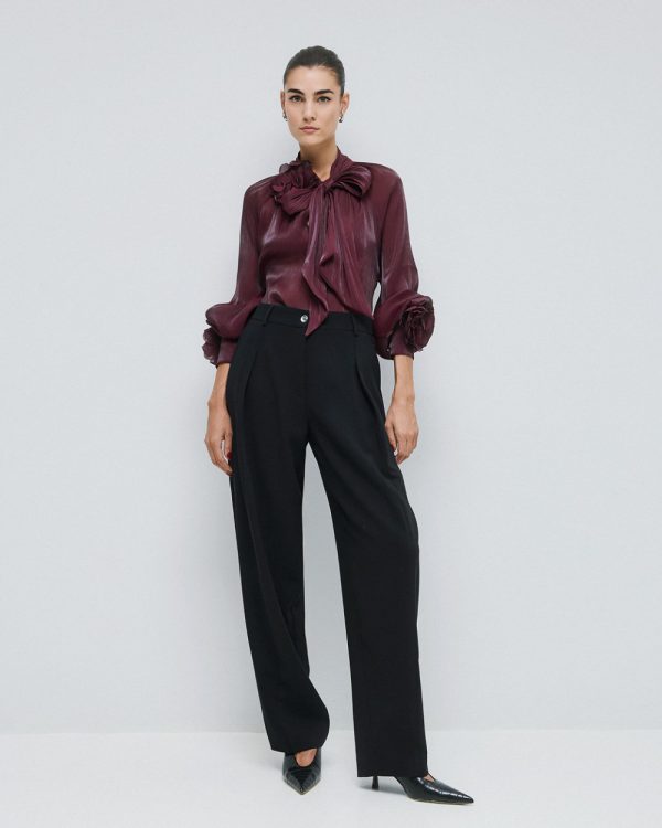 Shimmery blouse with flower brooches - Access Fashion - Image 6