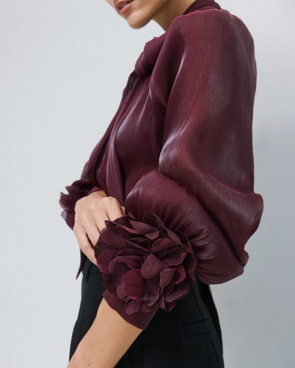 Shimmery blouse with flower brooches - Access Fashion - Image 11