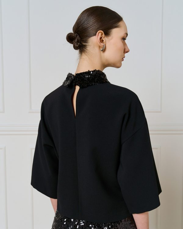 Blouse with detachable sequin collar - Access Fashion - Image 4