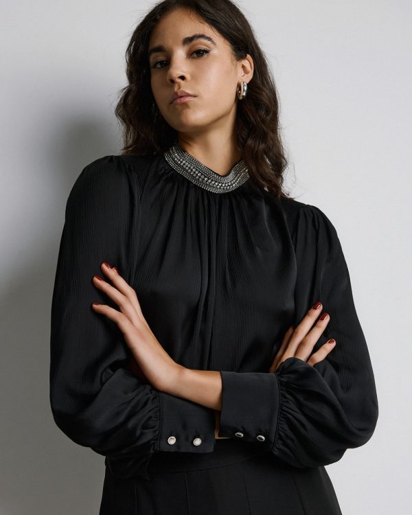 Shimmery blouse with rhinestones - Access Fashion - Image 3
