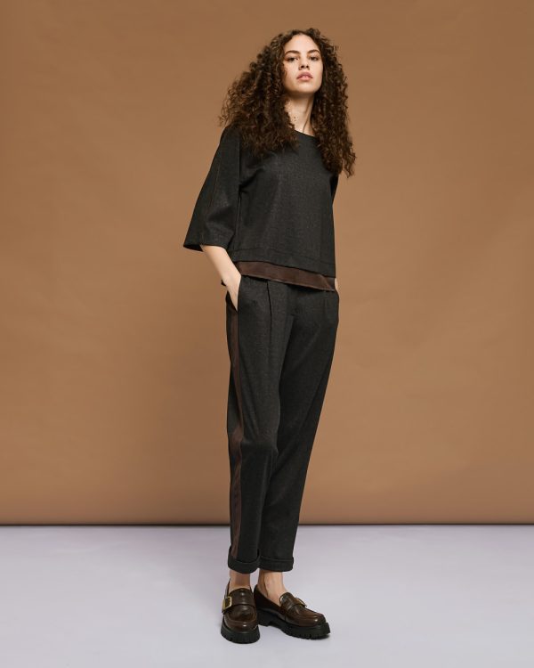 Blouse with suede-effect details - Access Fashion