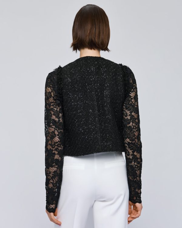 Tweed top with lace details - Access Fashion - Image 4