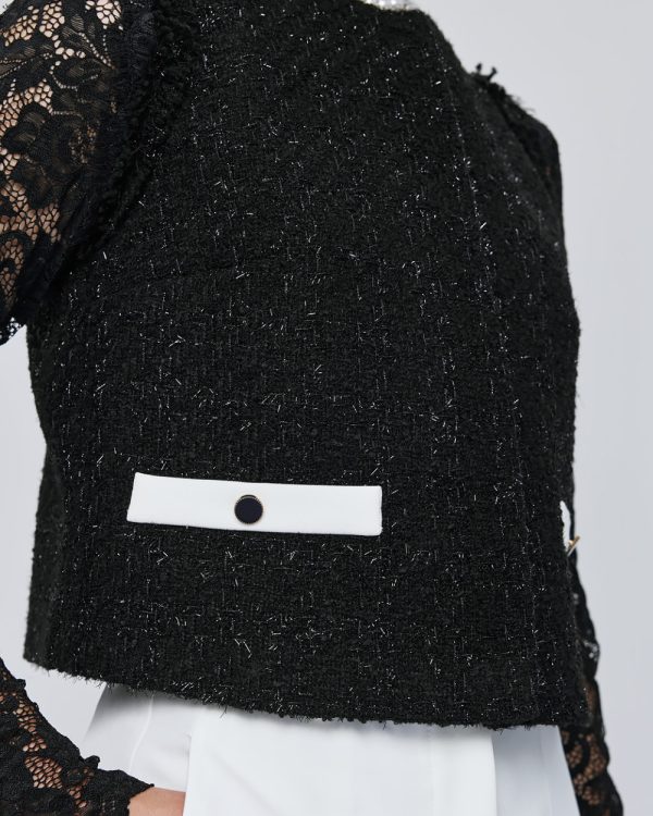 Tweed top with lace details - Access Fashion - Image 5