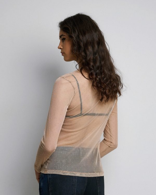 Mesh blouse with rhinestones - Access Fashion - Image 7