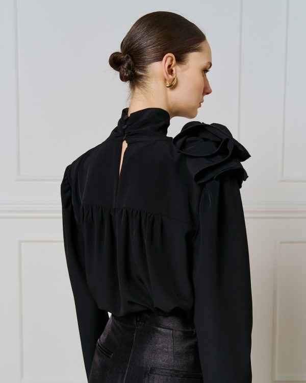 V-neck blouse with flower detail - Access Fashion - Image 4