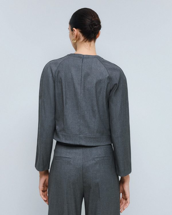 Cropped blouse with decorative seams - Access Fashion - Image 4