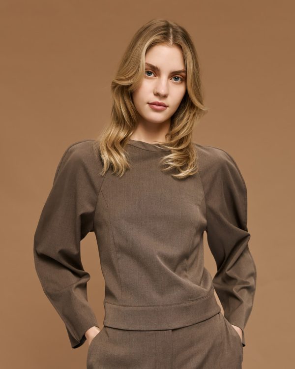 Cropped blouse with decorative seams - Access Fashion - Image 5