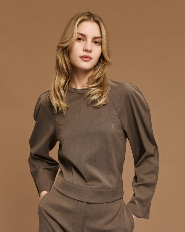 Cropped blouse with decorative seams - Access Fashion - Image 7
