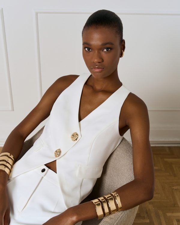 Vest top with metal buttons - Access Fashion