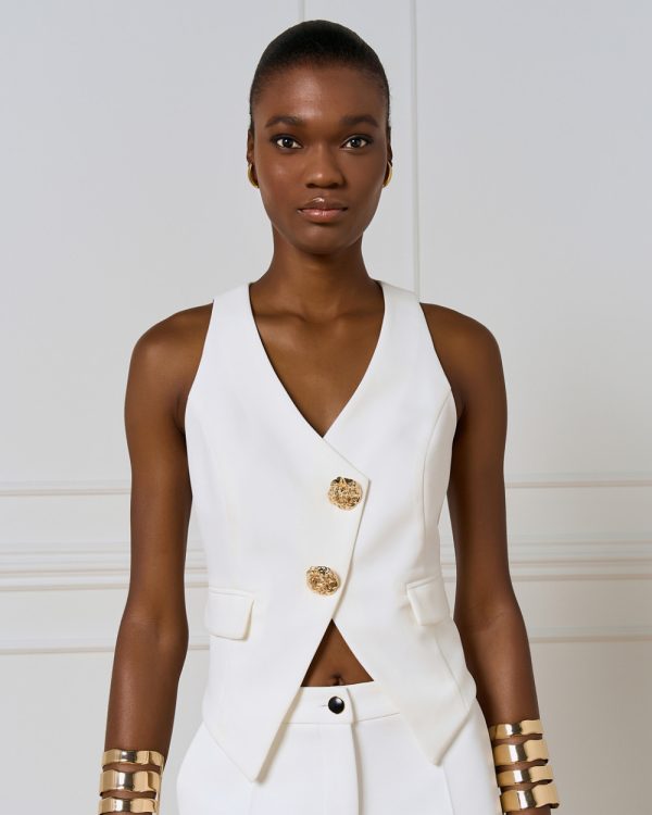 Vest top with metal buttons - Access Fashion - Image 3