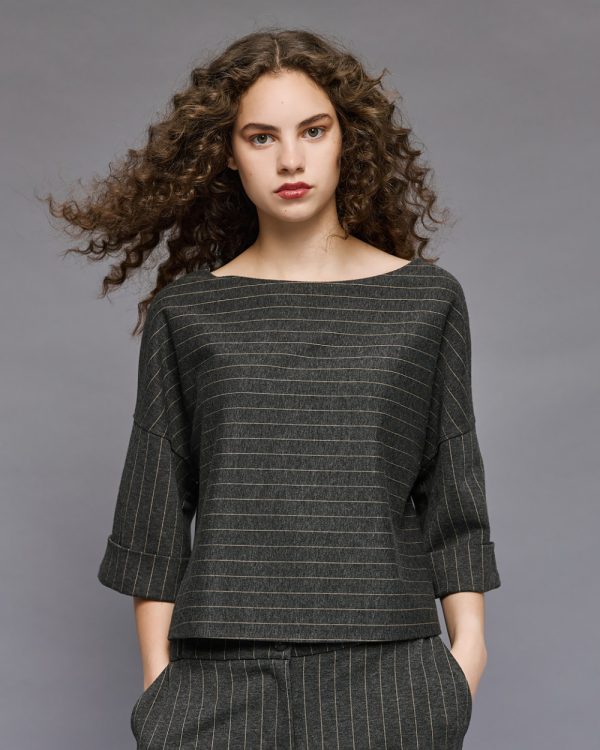 Striped blouse with boat neckline - Access Fashion