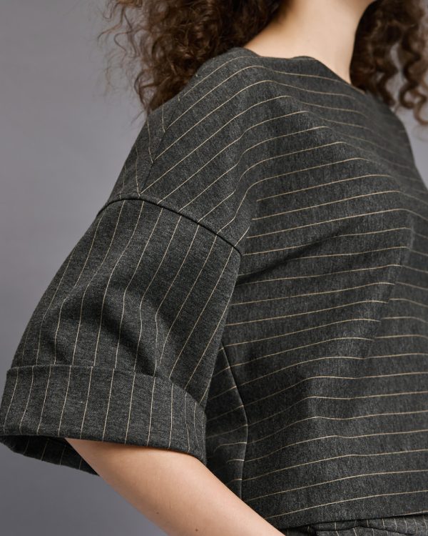 Striped blouse with boat neckline - Access Fashion - Image 4