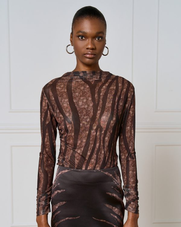 Printed tulle blouse - Access Fashion