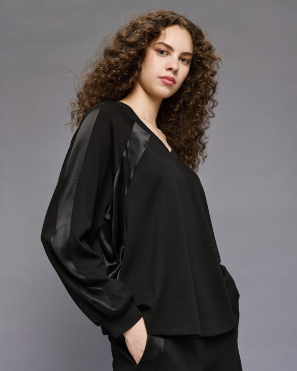 Blouse with satin details - Access Fashion - Image 2