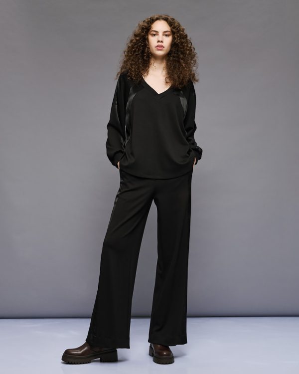 Blouse with satin details - Access Fashion - Image 3