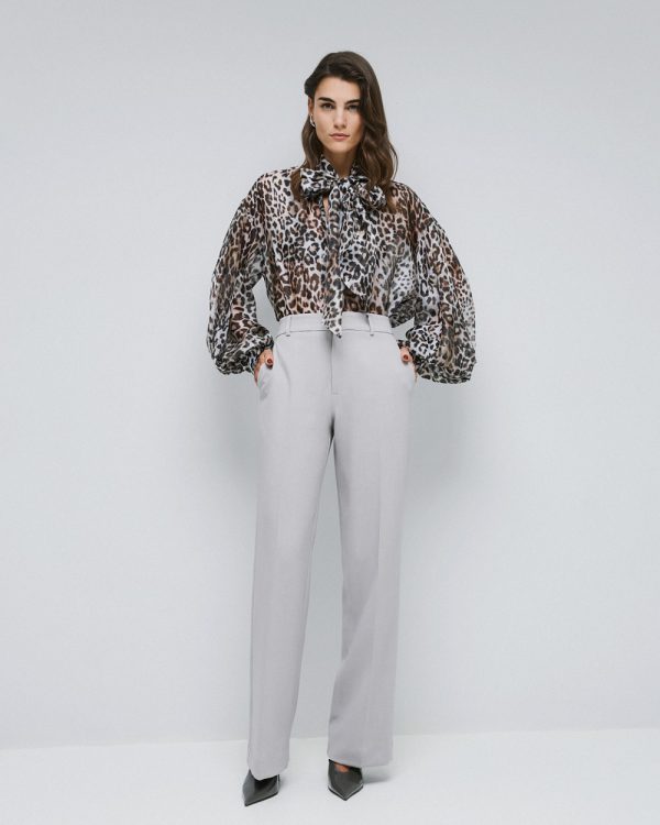 Leopard blouse with tie neckline - Access Fashion - Image 2
