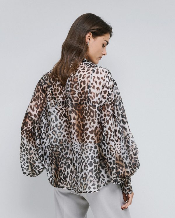 Leopard blouse with tie neckline - Access Fashion - Image 4