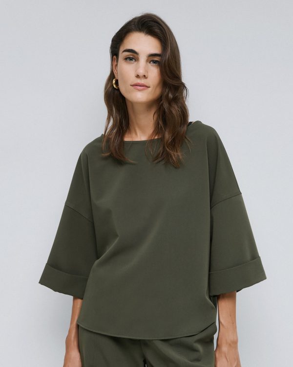 Blouse with boat neckline - Access Fashion