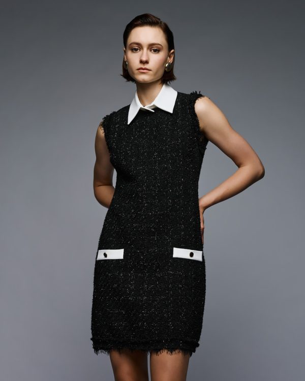Tweed dress with lace details - Access Fashion