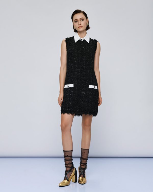Tweed dress with lace details - Access Fashion - Image 2