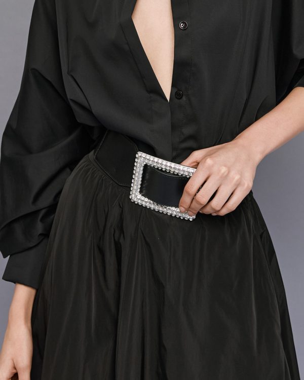 Wide elastic belt with a rhinestone buckle - Access Fashion - Image 3