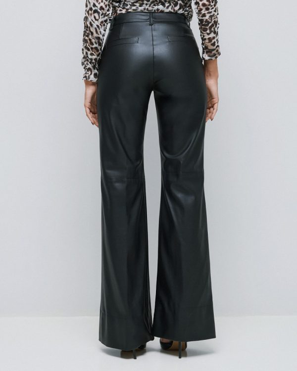 Faux-leather effect flared pants - Access Fashion - Image 3