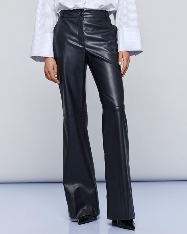 Faux-leather effect flared pants - Access Fashion - Image 5