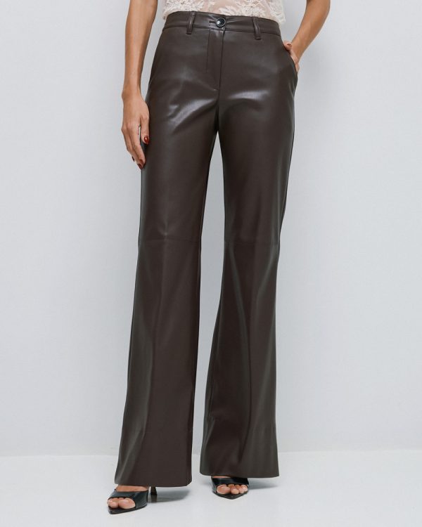 Faux-leather effect flared pants - Access Fashion - Image 8