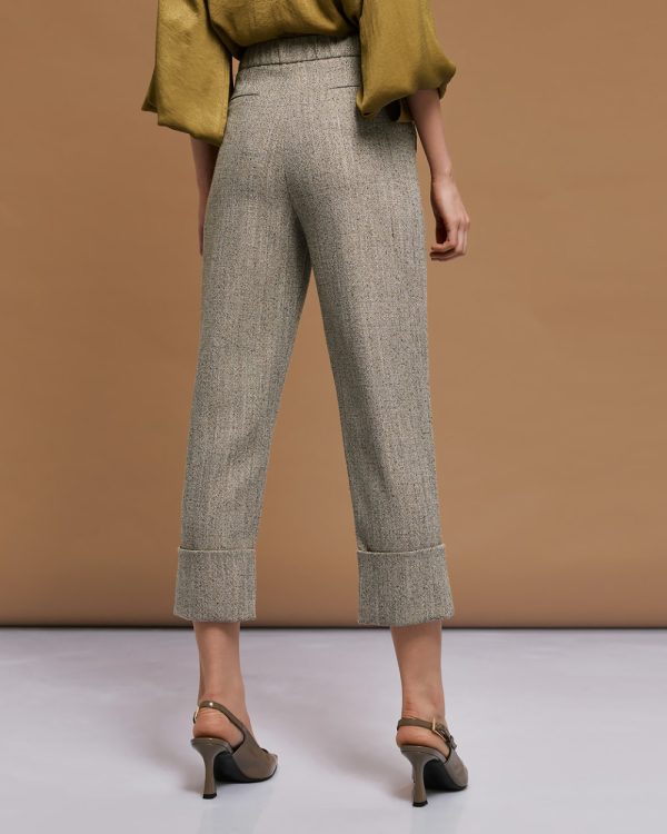 Herringbone pants with turn-ups - Access Fashion - Image 4