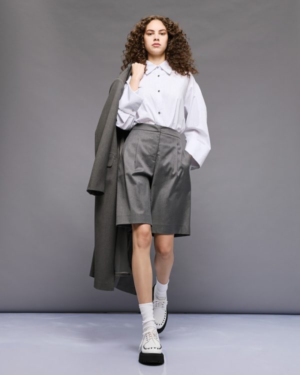 Pleated bermuda shorts - Access Fashion