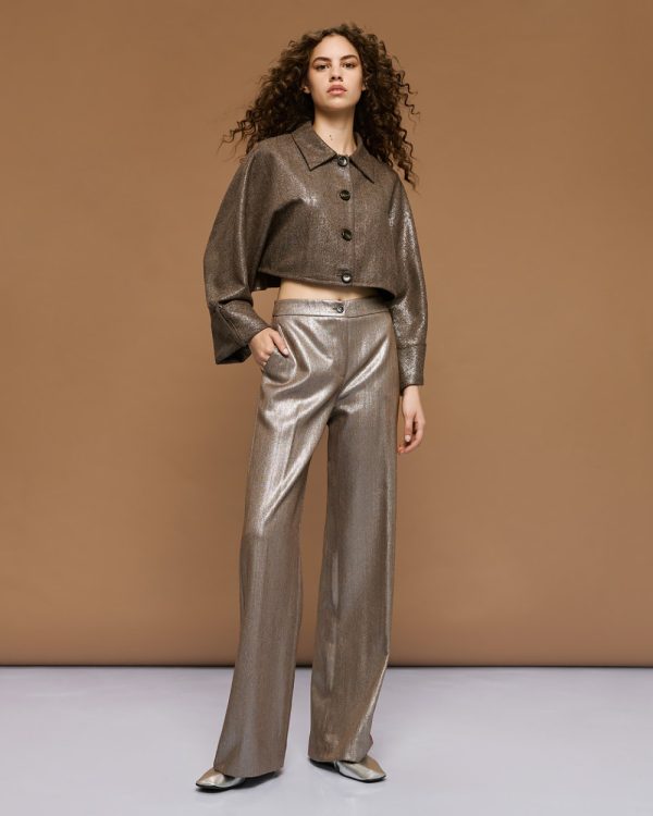Metallic-effect pants - Access Fashion