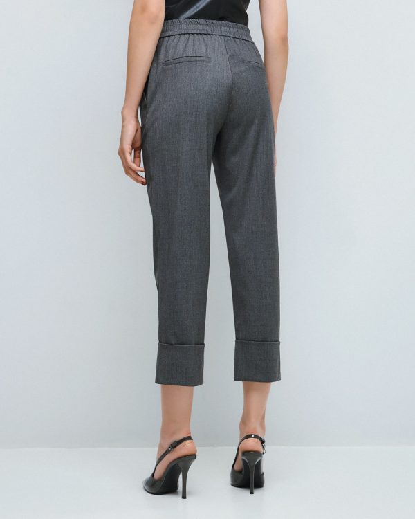 High-waist pants with turn-up hems - Access Fashion - Image 3