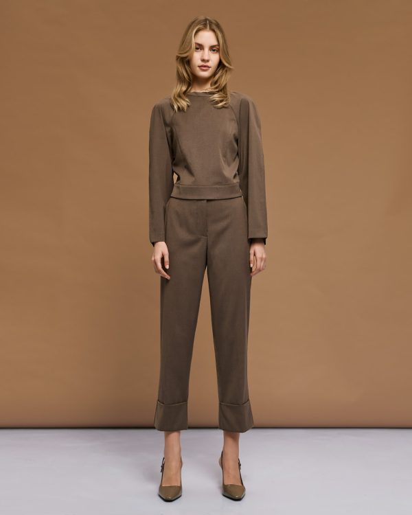 High-waist pants with turn-up hems - Access Fashion - Image 4
