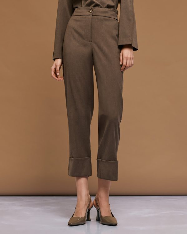 High-waist pants with turn-up hems - Access Fashion - Image 5