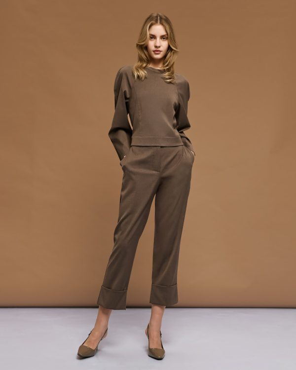 High-waist pants with turn-up hems - Access Fashion - Image 6