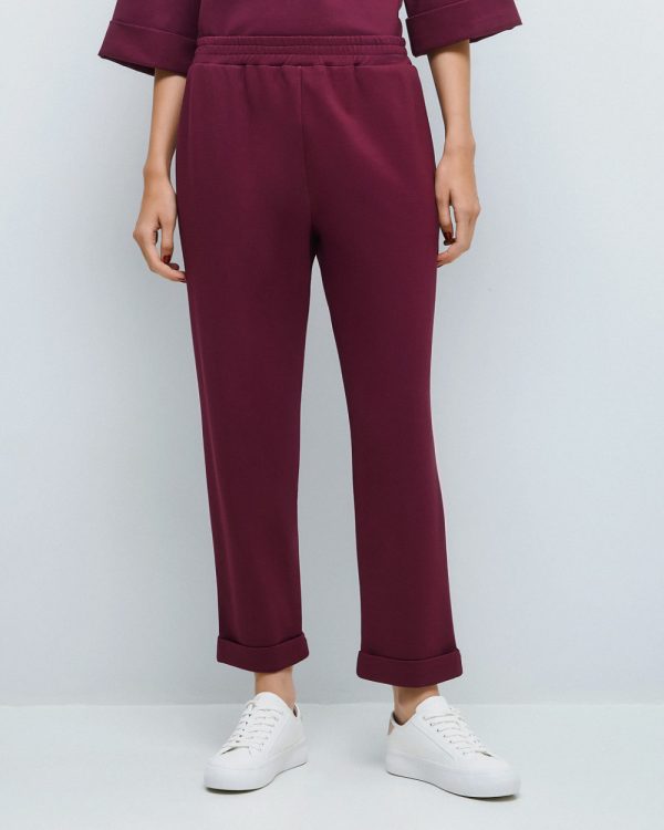 Pants with elastic waistband and turn-up hems - Access Fashion - Image 6