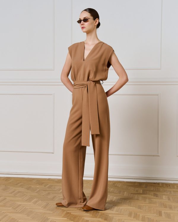 Sleeveless jumpsuit with belt - Access Fashion