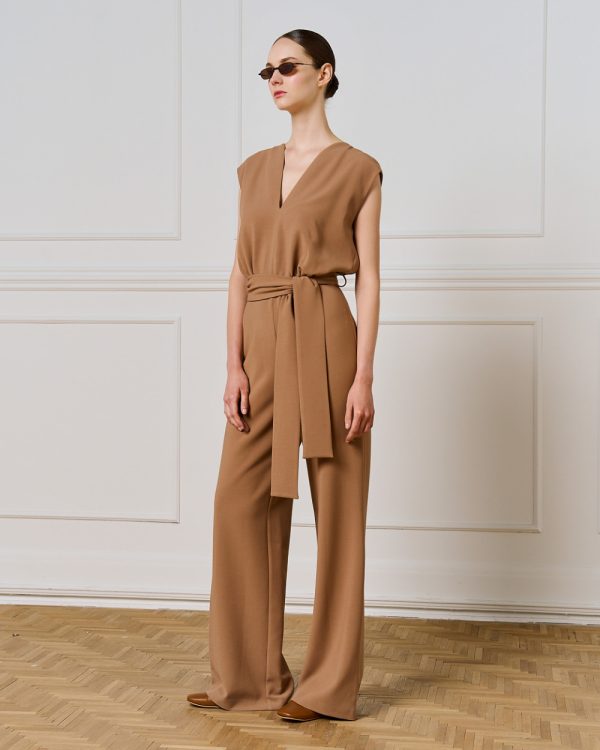 Sleeveless jumpsuit with belt - Access Fashion - Image 3